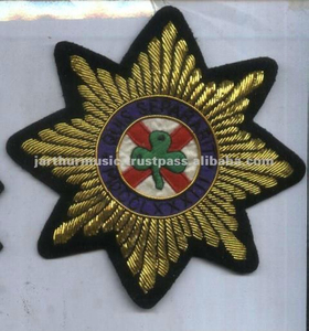 Badges brodés WOK Industries, accessoires d'uniforme, badge brodé personnalisé en fil métallique doré - Product Image 2