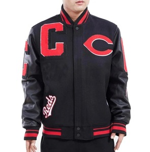 Varsity Vestes Letterman Vestes Turn Down Épaule Baseball College Veste Pakistan Fabrication Prix Avec Cuir Véritable - Product Image 1