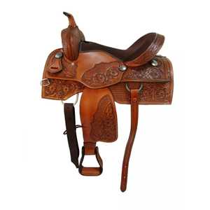 Selle en cuir américain de haute qualité selle de cheval anglais occidental selle d'équitation en cuir véritable - Product Image 1