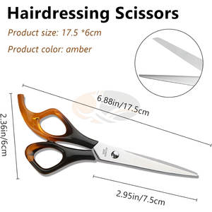 Ciseaux de barbier professionnels en acier inoxydable pour gaucher, kit de ciseaux effilants, qualité supérieure, personnalisable, lame de rasoir texturisante - Product Image 2