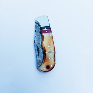 Back Lock Folding <b>Knife</b> Custom Damascus Steel Collectibles Pocket <b>Knives</b> With Burnt <b>Bone</b> <b>Handle</b> Reasonable Price Outdoor <b>Knife</b> - Product Image 4