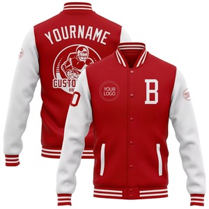 Blouson universitaire personnalisé en toile style baseball, col montant, logo embossé sur le devant, coupe-vent et respirant, style universitaire pour homme - Product Image 5