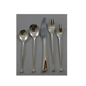 Juego de cubiertos de latón y acero inoxidable de 5 con chapado en plata para juegos de cubiertos de diseño de rama de restaurante a bajo precio - Product Image 5