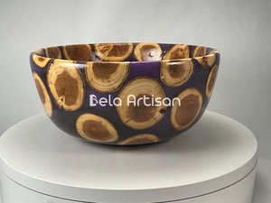 ชามตกแต่งไม้และเรซิ่นสุดหรูสำหรับเสิร์ฟอาหารและผลไม้บนโต๊ะอาหารของคุณ - Product Image 3