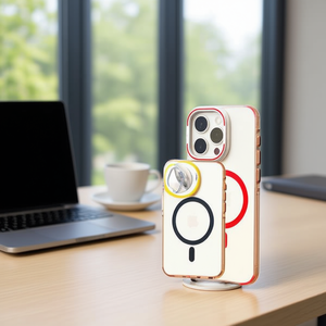 Coque antichoc en aluminium pour iPhone 11 avec support magnétique et anneau de maintien, finition électroplaquée, étui spécial pour téléphone portable - Product Image 2