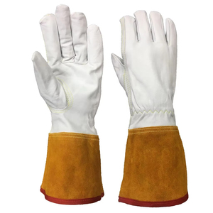 Long sleeve MIG welding gloves full hand protection Heat proof leather MIG welding gloves heavy duty style MIG welding gloves - Product Image 1