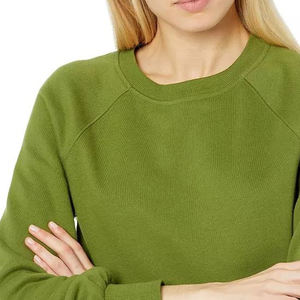 สเวตเชิ้ตสีพื้นสำหรับผู้หญิงเสื้อสเวตเชิ้ตแขนยาวลำลองทรงโอเวอร์ไซส์ดีไซน์แบบกำหนดเอง - Product Image 5