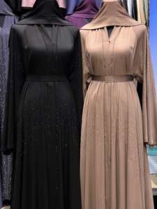 Abaya Modeste de Dubaï en Gros, Kaftan Traditionnel Musulman Fait Main avec Paillettes et Perles, Robe de Mariage pour Femme en Polyester Respirant à Manches Longues - Product Image 2