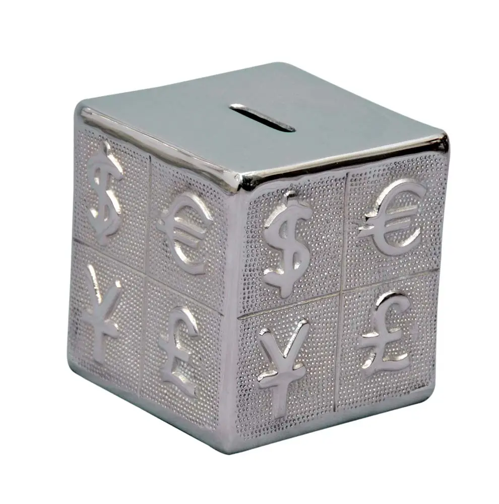 Square New Design Money Saving Box Metal Bank Money Box Currency Designs Printed Amazing Desktop Or Almirah Use Coin Bank Case