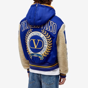 Chaqueta Varsity Personalizada con Capucha, Estilo Vintage, Color en Contraste, Bordado de Toalla, Estilo Urbano, Chaqueta Bomber para Hombre - Product Image 4