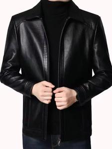 Chaqueta de Cuero para Hombre, Chaqueta de Cuero Negra, Chaqueta de Alta Calidad, Moda Británica, Chaqueta de Cuero para Hombre - Product Image 2