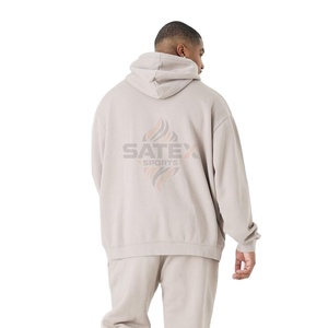 Survêtement décontracté personnalisé pour homme, coupe-vent en polaire avec capuche, léger, pour l'automne et l'hiver, vêtements de sport avec logo imprimé, grandes tailles, 100% coton - Product Image 3