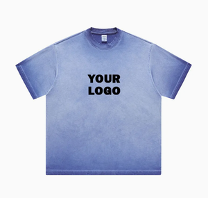 เสื้อยืดผ้าฝ้ายแท้สำหรับฟอกสีกรดแบบวินเทจพิมพ์ลายโลโก้ได้ตามต้องการ - Product Image 3