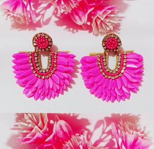 Pendientes bordados con cuentas étnicas bohemias para mujer, punto de cruz hecho a mano y costura, joyería para el Día de San Valentín - Product Image 4