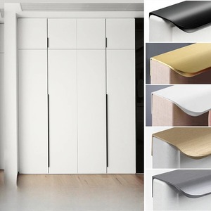 Tiradores de perfil de aleación de aluminio para gabinetes de cocina, sin perforación, ocultos, tipo borde para empujar - Product Image 1