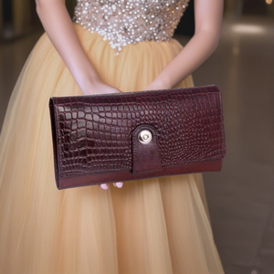 2025 Vintage Leather Lady Clutch Con cremallera larga Monedero de mano de moda Cartera de calidad de exportación para mujer - Product Image 4