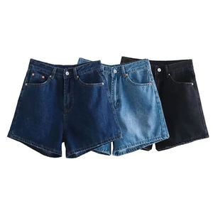 Shorts de qualité supérieure pour femmes, fabriqués en denim, avec logo personnalisé, service OEM, tenue décontractée, sur mesure - Product Image 1