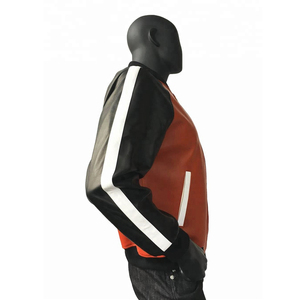 Meilleures vestes en cuir conçues pour les motocyclistes Poches à fermeture éclair Outwear Style britannique Vestes à col montant élastique vintage - Product Image 5