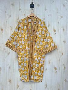 Dama DE HONOR regalo novia bata Albornoz Kimono puro algodón Kimono bata bloque Floral impreso batas Kimono para mujer vestido de noche - Product Image 2