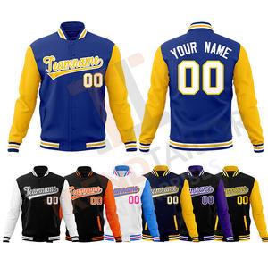 Chaqueta Universitaria de Béisbol Vintage para Hombre, Talla Grande, con Logotipo Personalizado OEM y Bordado en las Mangas - Product Image 3