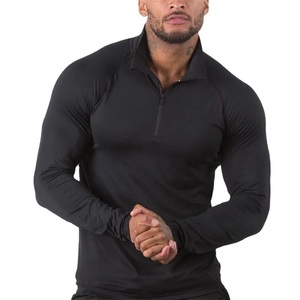 <b>Men</b> Stand Collar Quarter Zip Active Fitness Workout <b>Compression</b> Gym <b>Shirt</b> Long Sleeve Base Layer Quick Dry Breathable <b>for</b> Dips - Product Image 2