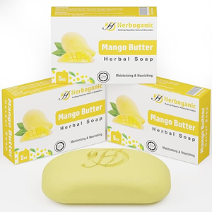 สบู่เนยมะม่วงธรรมชาติทำด้วยมือสำหรับผิวนุ่มและเปล่งปลั่ง - Product Image 1