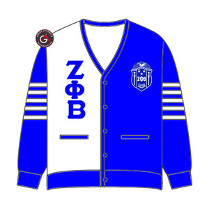 Cárdigans Acrílicos para Mujer con Bordado Zeta Phi Beta Finer |   Suéter Cárdigan Personalizado Bordado de la Hermandad ZOB para Mujer - Product Image 1