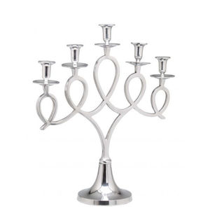 Candelabro Tradicional de Metal Niquelado, Elegante Portavelas Decorativo Plateado, Centro de Mesa para Bodas, Eventos y Decoración del Hogar - Product Image 6