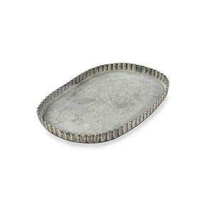 Bandeja galvanizada para servir de alta calidad, bandeja para servir con forma ovalada de diseño único para el hogar, hotel, restaurante, bandeja de Decoración de mesa - Product Image 1