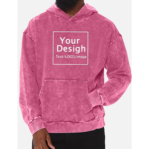 Sweat-shirts à capuche pour hommes, sweat-shirt à capuche surdimensionné en coton, sweat-shirt vintage tendance pour couples, streetwear lavé, sweat-shirt en gros - Product Image 3
