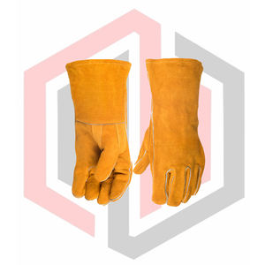 <b>Stick</b> <b>Welding</b> Leather Safety Gloves Heat Resistant Anti-Heat Custom Design High Quality Wholesale - Product Image 5