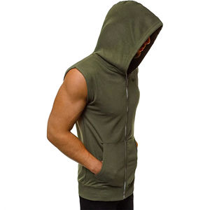 <b>Sleeveless</b> Embroidered Autumn <b>Hoodie</b> Sportswear for <b>Men</b> Quick Dry Muscle Gym Bodybuilding - Product Image 2