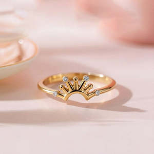 NOVAMART Fine Romantic Geometric Oval Cut Natural Stone Sterling Gold Plated <b>Ring</b> for Everyday Wear & Gifts Wholesale Export - Product Image 1