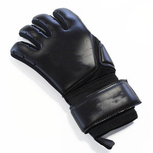 Gants de gardien de but de football noirs OEM, en cuir PU, antidérapants, avec sangle de poignet réglable et fermeture auto-agrippante, unisexe, pour le sport - Product Image 3