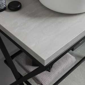 Meuble de salle de bain sur pied Madeira 80 cm, design industriel moderne, ensemble de salle de bain - Product Image 3