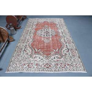 Alfombra Turca Grande de 5.3x9.2 pies, Alfombra Vintage, Alfombra Oriental Roja - Product Image 1