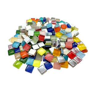 PLOMA 200g 1x1cm Square Glass <b>Mosaic</b> <b>Tiles</b> 3.5mm Thick Mixed 16 Colors Modern Eco-Friendly Packaging Water Resistant DIY <b>Craft</b> - Product Image 2