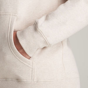 Sudadera con capucha 100% algodón en blanco liso gota hombro pulóver Sudadera con capucha de alta calidad de gran tamaño mujeres pulóver sudaderas con capucha - Product Image 4