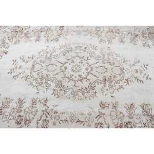 Tapis vintage, grand tapis turc 6x9,2 pieds, tapis en laine blanc à motifs de plantes et d'arbres - Product Image 5