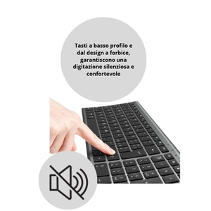 Teclado Ergonómico Ultrafino con Bluetooth 5.1 y USB-C, Teclado Numérico, Recargable, Acceso Multidispositivo, Producto Premium - Product Image 5