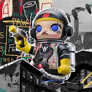 POP MART MEGA SPACE MOLLY 400% Édition Artiste Jean-<span class=keywords><strong>Michel</strong></span> Basquiat avec ABS PC PVC pour Collectionneurs d'Art - Product Image 2