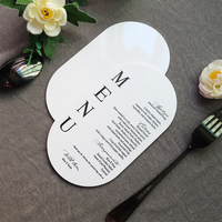 Tarjeta de Menú de Boda Ovalada Simple, Invitación de Boda Personalizada con Estampado en Negro, Menú para Baby Shower