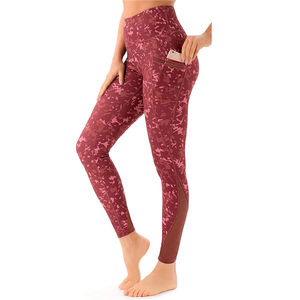Nuevas mallas de punto de cintura media para mujer, pantalones de Yoga transpirables antibacterianos sin costuras con bolsillos para gimnasio Fitness - Product Image 1