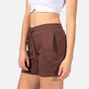 กางเกงขาสั้นสำหรับวิ่งในฤดูร้อนของผู้หญิงผ้าคอตตอนมีเชือกผูกเอวปานกลางระบายอากาศได้ดีโลโก้ตามสั่ง - Product Image 4