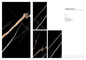 Azulejos de Porcelana Esmaltada Italiana con Acabado Brillante de 600x1200, Color Negro Cobra - Product Image 2