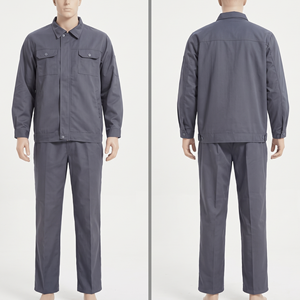 Premium Men Workwear Uniform 245 GSM Poly Cotton Twill White Reflective Chest <b>Back</b> Panel Custom Embroidery Woven Print Logo - Product Image 2
