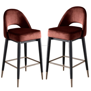Modern Velvet <b>Bar</b> Stool with Metal Frame for Home <b>Bar</b> and Commercial Use - Product Image 4