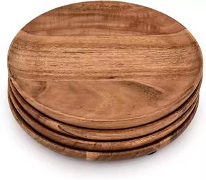 Assiette en bois faite à la main naturelle assiette en bois carrée pour la cuisine par glowin fashion - Product Image 3