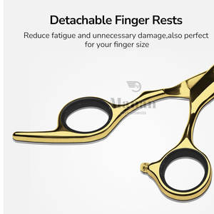 Tijeras de Entresacar Profesionales de Acero Inoxidable 4CR de Alta Calidad, para Diestros, No Plegables, con 32 Dientes y Mango Mediano - Product Image 3