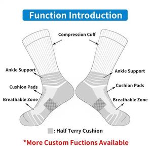 Chaussettes de sport OEM 2026 en gros personnalisées blanches et noires pour hommes et jeunes, 100 % coton, écologiques, anti-humidité, pour la course à pied - Product Image 5